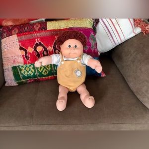 1978 1982 Signed Cabbage Patch Kids Doll Brown Hair Collectible Clothes Diaper